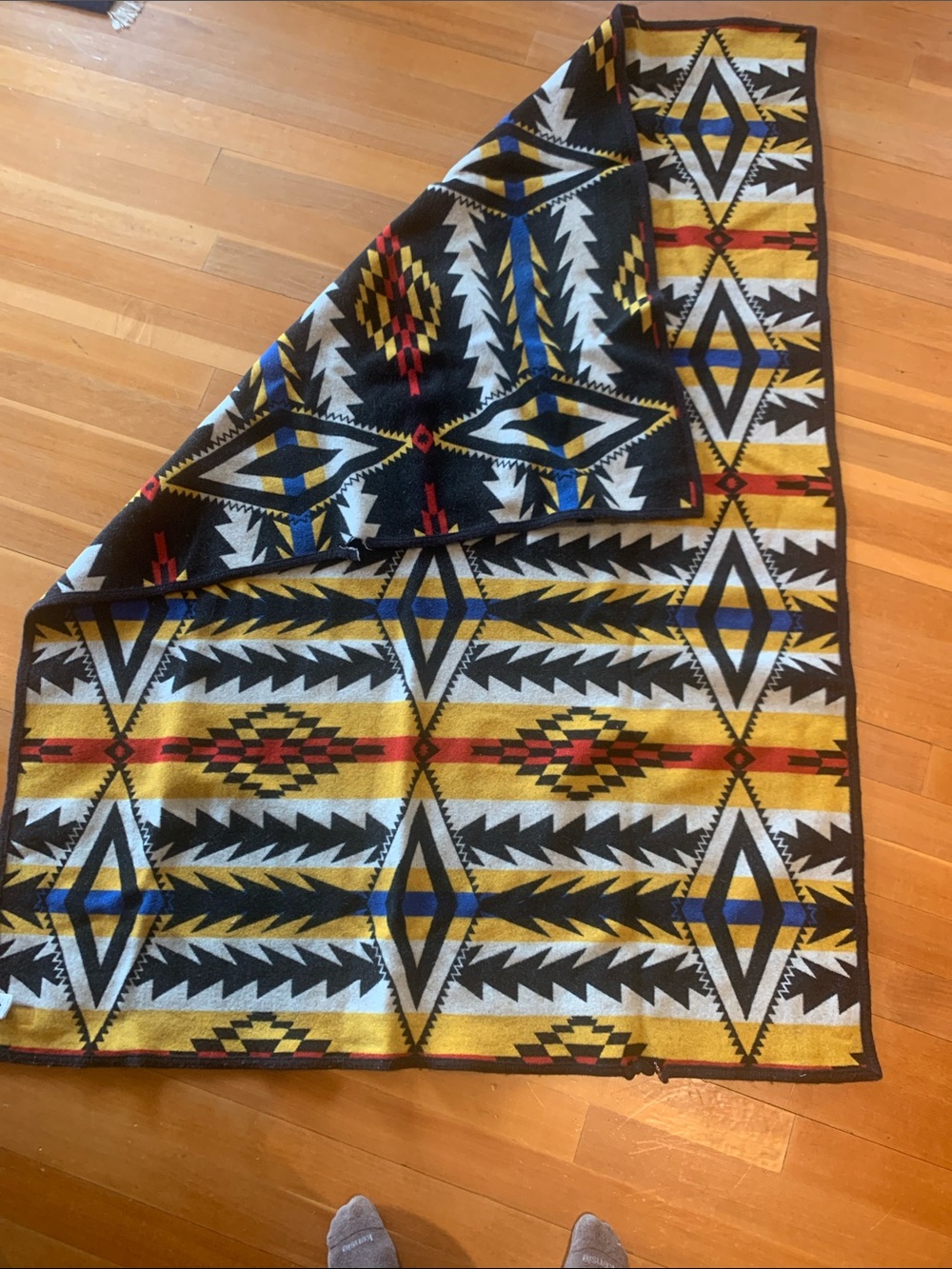 Southwestern Aztec Pattern Blanket Throw in Yellow, Black & Red